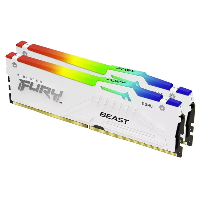 Kingston FURY White RGB 32G(2x - 64Gb Ddr5 6000Mhz Cl30 2X32Gb Desktop 评论和价格